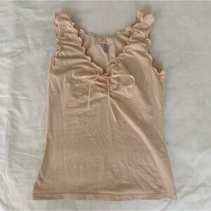 Brandy Melville Malena Baby Pink Bow Top
